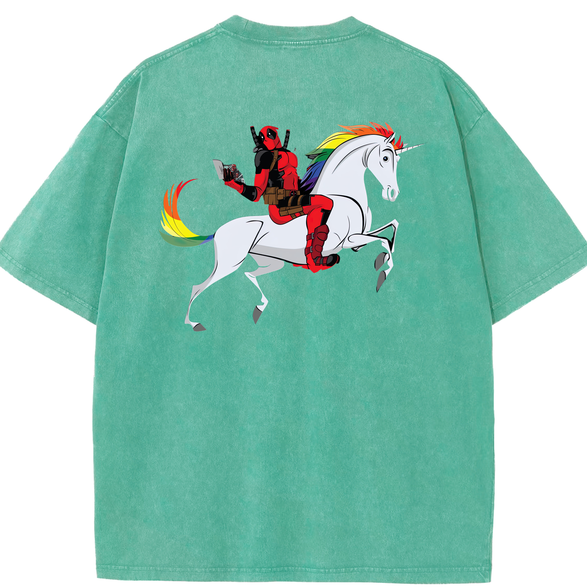 （画像用） Deadpool デッドプール 綿100% ヴィンテージ風 半袖Tシャツ（背面プリント）